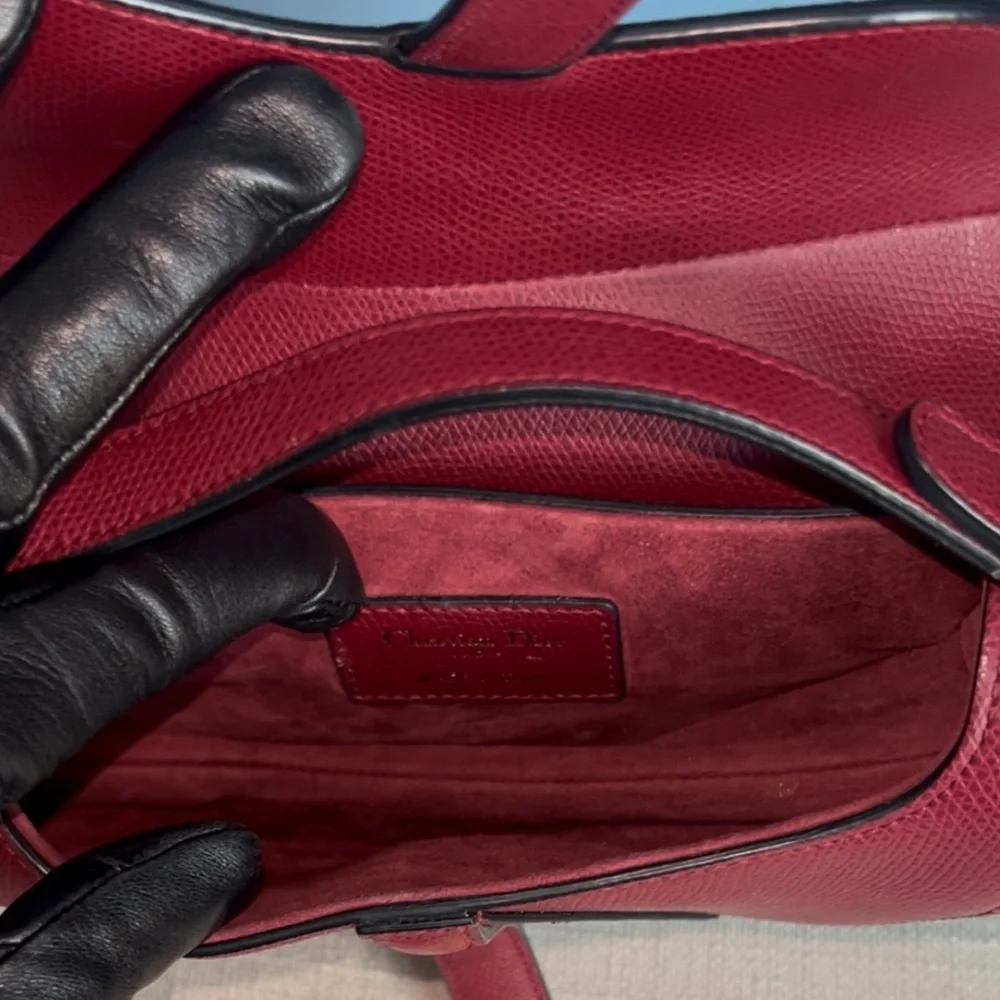 Dior Mini Red Saddle Bag - Picture 10 of 16